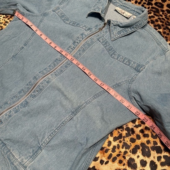 Vintage C.D. Sport Denim Jacket with Rhinestones - Picture 4 of 5